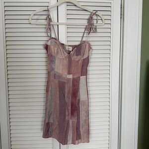 Aritzia Baby Pink Tie-Strap Mini Dress